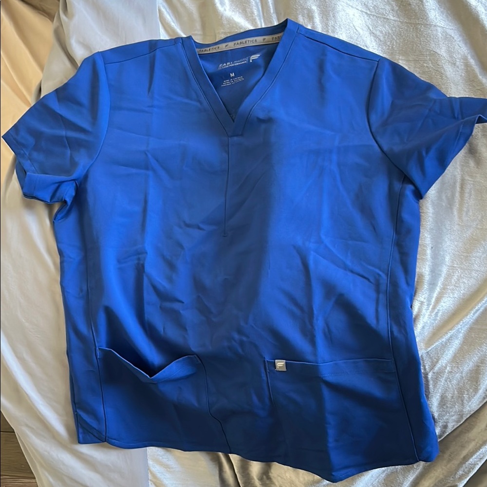 Fabletics Blue Short Sleeve Scrub Top